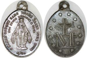 Q6624 Médaille Notre Dame du Puy-en-Velay 1830 O Marie Silvered