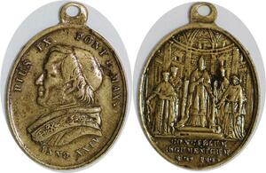 Q6632 Medal Vatican Papal States Pie IX 1869 Concilium Anno XXIV 