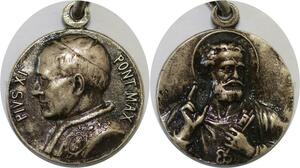 Q6634 Medal Vatican Papal States Pie XI St Peter 1857 1939 Silvered