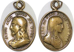 Q6653 Médaille Mère de Dieu Priez pour nous Jesus Marie