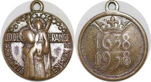 Q6662 Médaille Notre Dame de France Gardez Nous en Paix 1638 1938   