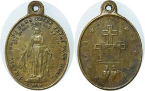 Q6663 Médaile O Marie Priez Pour nous 183 Coeurs de France