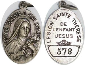 Q6668 Médaille Vierge Marie St Theresa Legion Rose N°578  