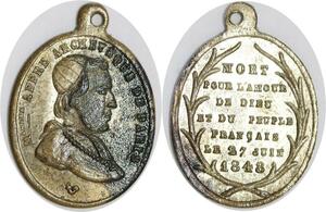 Q6680 Médaille Archevéché Paris 1848 Monseigneur AU