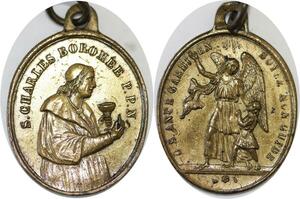 Q6683 Médaille St Charles Boromée Angel Ange -> Make Offer