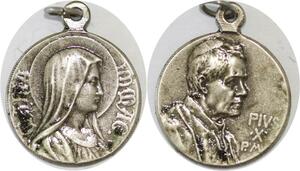Q6689 Medal Vatican Papal States Pie X Immaculate conception Maria   