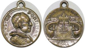 Q6694 Médaille Vatican Papal States Pie XII Ricordo Roma 1956   