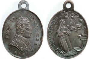 Q6704 Medal Vatican Papal States Pius IX 1846-1878 B M Alacoqve UNC