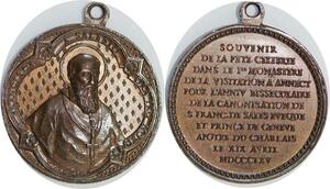 Q6717 Rare Médaille St Francois de Sales Eveque Genève Annecy 1865 UNC