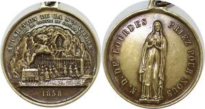 Q6732 Médaille Notre Dame de Lourdes St Victoire Apparation Vierge 1858  