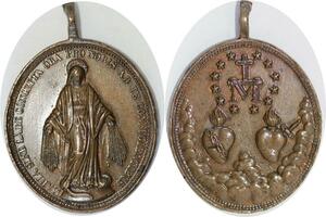 Q6735 Médaille Religion Maria Labe Concepta Jesus deux coeurs SUP > Offer