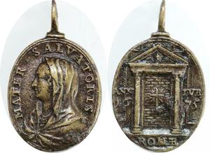 Q6737 Rare Medal Vatican Papal States Maria Salvatoris Temple Roma 1675