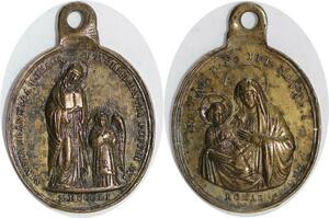 Q6739 Medal Vatican Papal States St Francisca Romana Maria Jesus Roma 1851