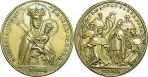 Q7016 Rare Medal Vatican Papal States Maria Monte Rosar Roma 17th C. SUP