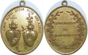 Q7017 Médaille Notre Dame de Fourvières Coeurs Jesus Marie SPL > Make Offer