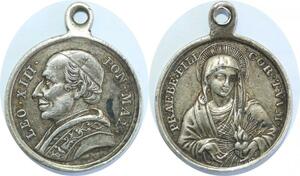 Q7072 Medal Vatican Papal Leo XIII Jesus Praebe Filicor tvvam Silver    