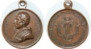Q7077 Medal Vatican Papal States Pelerinage Leo XIII Rome 1889 UNC > Offer