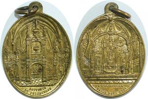 Q7082 Rare Médaille Notre Dame De Liesse Soissons Souvenir Pèlerinage SUP