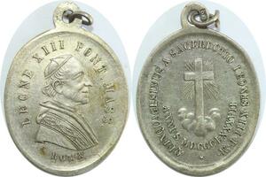 Q7087 Medal Vatican Papal States Leone XIII Cross Rome 1887 > Make Offer