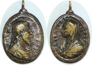 Q7091 Rare Medal Vatican Papal States Jesus Maria Mater Christ 16/17th c.