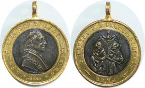 Q7100 Medal Vatican Papal States Leone XIII St Peter St Paul Rome UNC >Offer