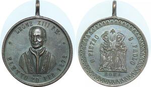 Q7104 Medal Vatican Papal States Leone XIII St Peter Paul Rome 1878 UNC