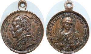 Q7105 Medal Vatican Papal States Leo XIII Jesus Praebe Filicor tvvam AU