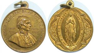 Q7109 Medal Vatican Papal States Leon XIII Lourdes Pape Rosaire 1888 AU