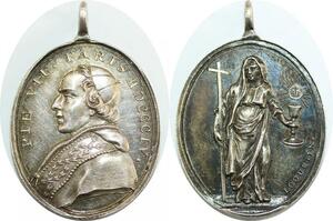 Q7825 Rare Medaglia Vatican Papal States Pie VII Paris 1804 Argent UNC