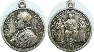 Q7839 Medaglia Vatican Papal States Beatvs Pius X 1903-1914 Silvered >Offer
