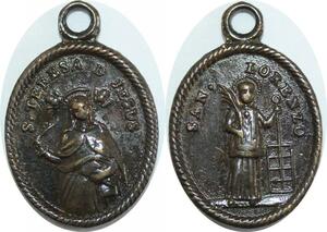 Q7846 Medaglia Vatican Papal States St Theresa St Lorenzo 18-19th   