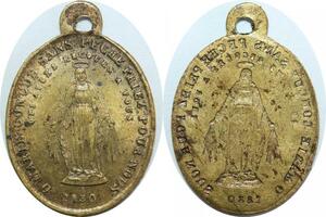 Q7849 Médaille France O Marie Vierge Marie 1830 coeurs incuse > Make Offer