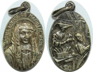 Q7862 Médaille St Louise de Mariliac St Louise de Marillac Silvered > Offer