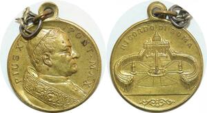 Q7875 Medaglia Vatican Papal States Pius XI Ricordo di Roma 1922 1939 AU