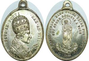 Q7886 Medaglia Vatican Papal States Pius IX Virgin Mary 1854 UNC > Offer