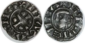 Q7924 Rare Dauphiné Archevêché Vienne Denier Ano. Viennois 1200-1250 Silver
