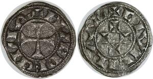 Q7925 Rare Aquitaine Denier Guillaume X Denier Bordeaux Burdegula Silver