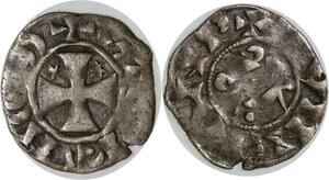 Q7931 Rare Bretagne Comté Penthièvre Denier Etienne I 1100 1150 Guingamp Argent