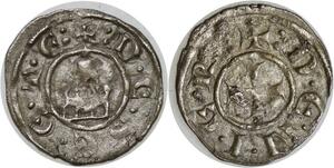 Q7940 Rare Jerusalem Denier Baronnie Sidon Balian Grenier 1229-1240 Seete