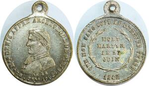 Q8268 Médaille Archevêque Denis Auguste Mort Martyr sang versé 1848 SUP -> Offre