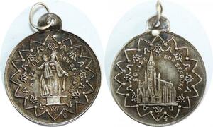 Q8273 Medaille Basilique Notre-Dame de Bonsecours Rouen Silvered -> Offre