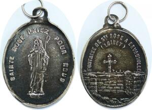 Q8278 Médaille Fontaine de St Rose Ervauville Loiret Silvered Argenté SUP
