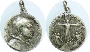 Q8281 Medal Vatican Papal States Pope Pius XI 1933-1934 Jesus Silvered
