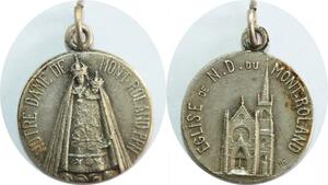 Q8298 Médaille Jura Notre Dame Mont-Roland Church Madonne Vierge Silvered > Offre
