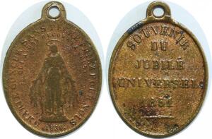 Q8317 Médaille Jesus Christ Souvenir du Jubilé Universel 1851 -> Offre