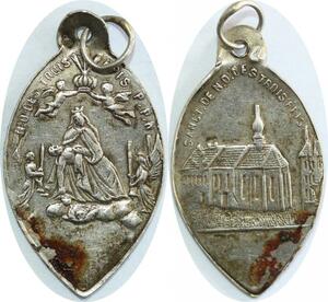 Q8320 Médaille Notre-Dame des Trois-Épis Sanctuaire Ammerschwihr Argenté 
