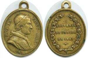 Q8321 Medal Vatican Papal States Pope Pius IX Souvenir du Jubilé 1847 -> Offre