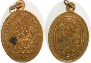 Q8335 Médaille Notre Dame d' Humilité Souvenir Pélerinage St Tunique Argenteuil SUP