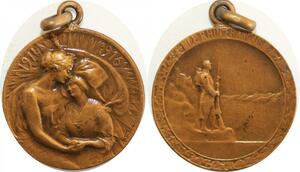 Q8343 Médaille Alsace Soldat Le Rhin Français 1914-1916 Alsacienne SUP