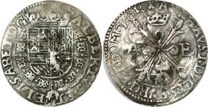 Q8583 Inedit Belgium Real Argent 5 patards Duché Albert Isabelle 1606-1609